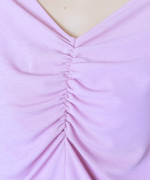 marun（マルン）の「＜大きいサイズ＞ハートネックデザイントップス marun（Tシャツ/カットソー・レディース・ピンク/ダークネイビー・3L/4L/5L/L/LL）」の14枚目の写真