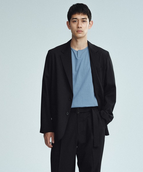 アダムエロペ　ジャケット　美品 セール】サマーウーステッド ボックスシルエット アンコン