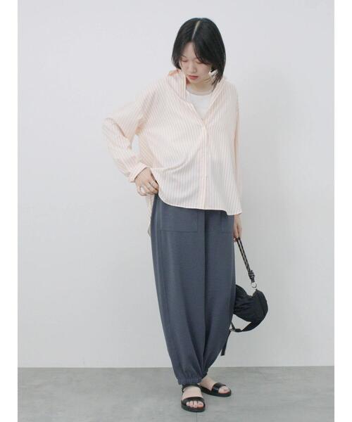 Samansa Mos2 blue（サマンサモスモスブルー）の「イージーベイカーパンツ（その他パンツ・レディース・チャコールグレー/キナリ/ラベンダー・F）」の9枚目の写真