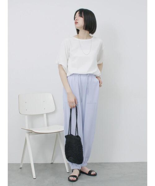 Samansa Mos2 blue（サマンサモスモスブルー）の「イージーベイカーパンツ（その他パンツ・レディース・チャコールグレー/キナリ/ラベンダー・F）」の16枚目の写真