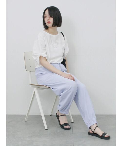 Samansa Mos2 blue（サマンサモスモスブルー）の「イージーベイカーパンツ（その他パンツ・レディース・チャコールグレー/キナリ/ラベンダー・F）」の17枚目の写真