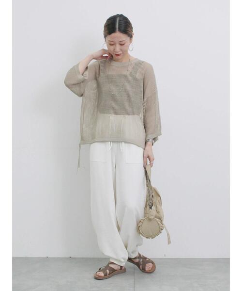 Samansa Mos2 blue（サマンサモスモスブルー）の「イージーベイカーパンツ（その他パンツ・レディース・チャコールグレー/キナリ/ラベンダー・F）」の20枚目の写真