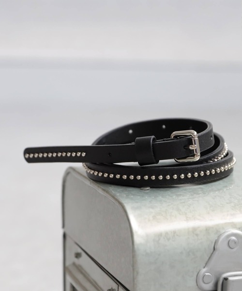 antiqua(アンティカ)の「本革スタッズベルト(ベルト・レディース・ブラック・ONE SIZE)」の9枚目の写真