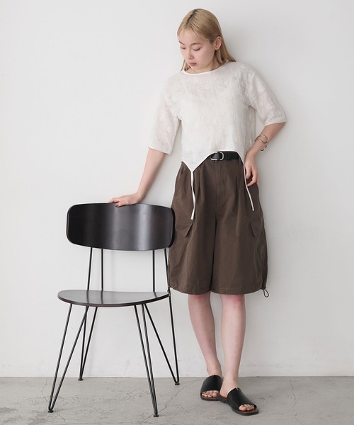 forksy.(フォルクシー)の「【forksy.】ハートジャガード 裾デザイン 半袖トップス(Tシャツ/カットソー・レディース・ブラック/アイボリー・FREE)」の11枚目の写真