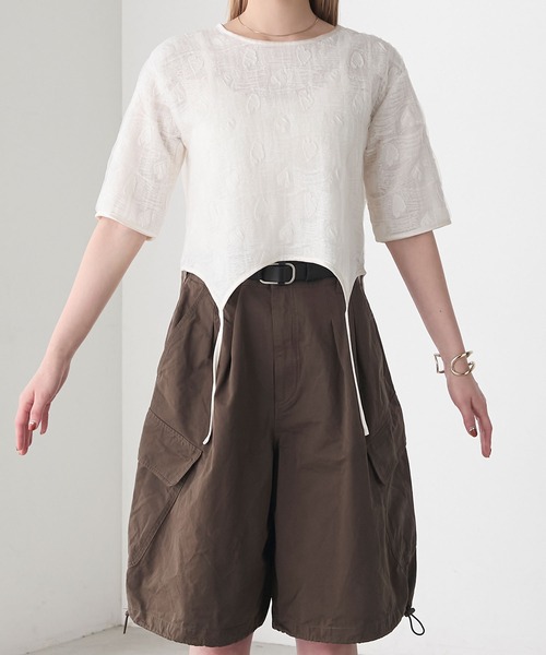 forksy.(フォルクシー)の「【forksy.】ハートジャガード 裾デザイン 半袖トップス(Tシャツ/カットソー・レディース・ブラック/アイボリー・FREE)」の22枚目の写真
