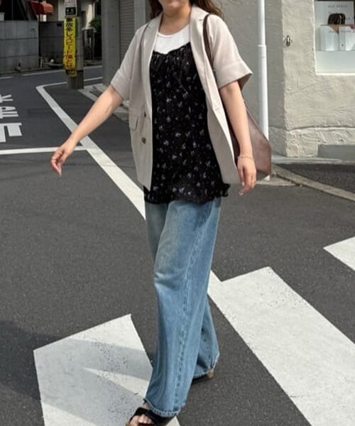 y2k❤️ 00s 当時物 花柄 リボン キャミ チュニックTRALALA系 花柄切り替えチュニック(90cm 黄): キッズ - ナルミヤ
