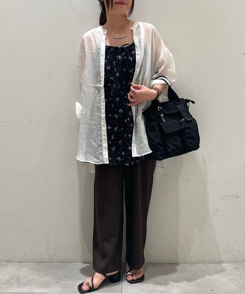 DISCOAT（ディスコート）の「【umm.】花柄前リボンキャミチュニック（チュニック・レディース・アイボリー/ブラック/ブラウン・FREE）」の20枚目の写真