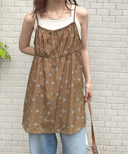 umm.】花柄前リボンキャミチュニック（チュニック）｜DISCOAT（ディス