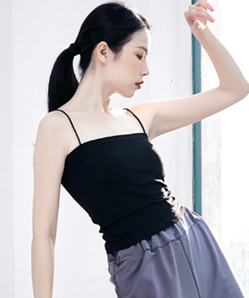 Lace Ladies(レースレディース)の「ストレート ライン カップ付き ベーシック キャミソール(キャミソール・レディース・ベージュ/ピンク/ホワイト/ブラック/グレー・FREE)」の13枚目の写真