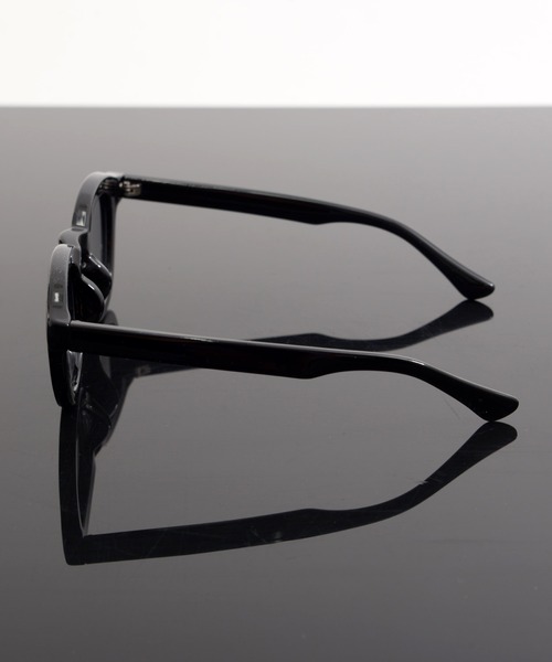 ボストン型 太縁フレーム サングラス 黒縁 カラーレンズ クリア