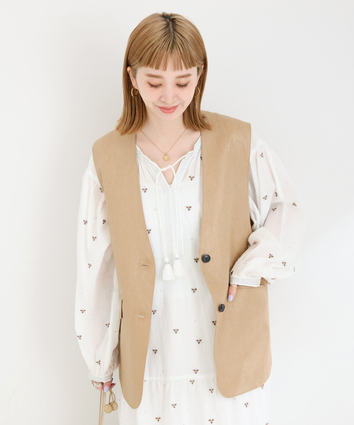 ベスト ジレ 「追加2」フレンチリネンジレ レディース B.C STOCK ベスト ジレ 「追加2」フレンチリネンジレ レディース