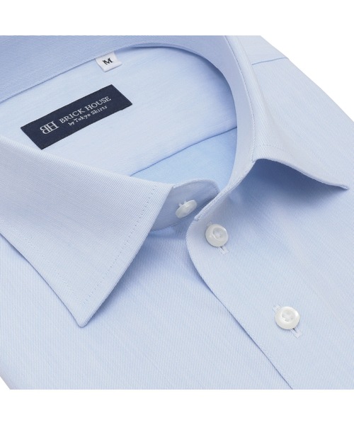 TOKYO SHIRTS（トウキョウシャツ）の「【吸水速乾】 形態安定ノンアイロン ワイド 半袖ビジネスワイシャツ（ビジネスシャツ・メンズ・サックスブルー・首回り39cm/首回り41cm/首回り42cm/首回り43cm/首回り37cm）」の2枚目の写真