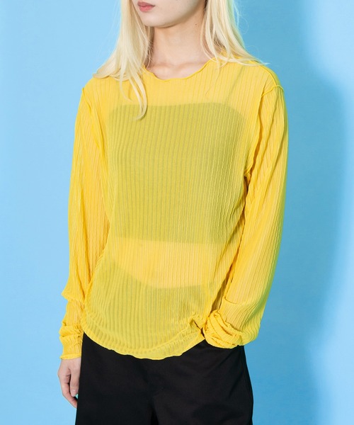 PUNYUS(プニュズ)の「シアートップス(Tシャツ/カットソー・レディース・サックスブルー/グリーン/ピンク/イエロー/オレンジ・1/2/3/4)」の17枚目の写真