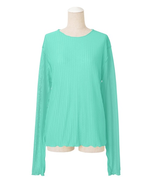 PUNYUS(プニュズ)の「シアートップス(Tシャツ/カットソー・レディース・サックスブルー/グリーン/ピンク/イエロー/オレンジ・1/2/3/4)」の13枚目の写真