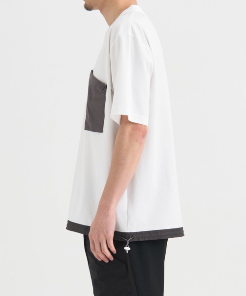 WHITE MOUNTAINEERING(ホワイトマウンテニアリング)の「【White Mountaineering / ホワイトマウンテニアリング】別注 DRAW CORD S/S POCKET TEE(Tシャツ/カットソー・メンズ・ホワイト/ブラック/ダークネイビー・1/2/3)」の6枚目の写真