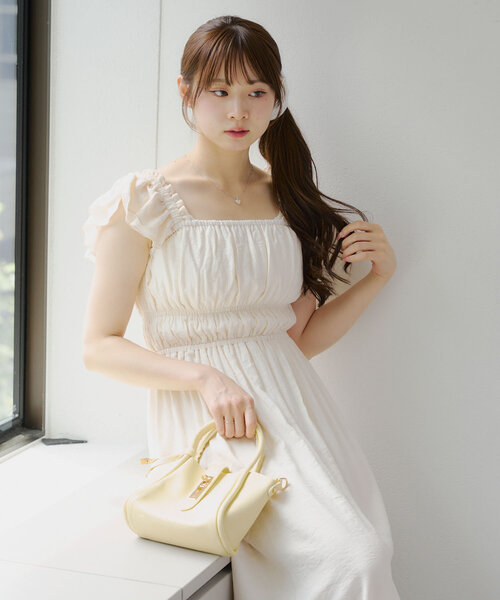 continuer de NICE CLAUP(コンティニューデナイスクラップ)の「【@reve.perle_セレクト】ギャザーフリルシャーリングワンピース(ワンピース・レディース・アイボリー/ブラック/ブラウン・FREE)」の11枚目の写真
