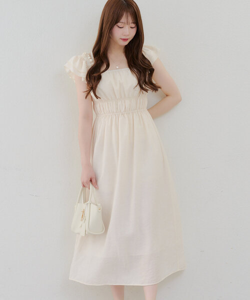 continuer de NICE CLAUP(コンティニューデナイスクラップ)の「【@reve.perle_セレクト】ギャザーフリルシャーリングワンピース(ワンピース・レディース・アイボリー/ブラック/ブラウン・FREE)」の13枚目の写真