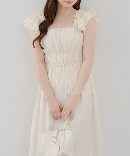 continuer de NICE CLAUP(コンティニューデナイスクラップ)の「【@reve.perle_セレクト】ギャザーフリルシャーリングワンピース(ワンピース・レディース・アイボリー/ブラック/ブラウン・FREE)」の16枚目の写真