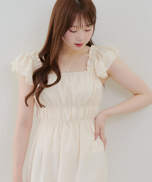 continuer de NICE CLAUP(コンティニューデナイスクラップ)の「【@reve.perle_セレクト】ギャザーフリルシャーリングワンピース(ワンピース・レディース・アイボリー/ブラック/ブラウン・FREE)」の17枚目の写真