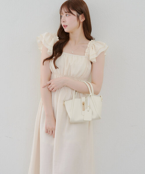 continuer de NICE CLAUP(コンティニューデナイスクラップ)の「【@reve.perle_セレクト】ギャザーフリルシャーリングワンピース(ワンピース・レディース・アイボリー/ブラック/ブラウン・FREE)」の21枚目の写真