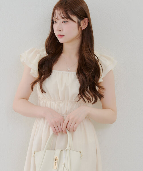 continuer de NICE CLAUP(コンティニューデナイスクラップ)の「【@reve.perle_セレクト】ギャザーフリルシャーリングワンピース(ワンピース・レディース・アイボリー/ブラック/ブラウン・FREE)」の22枚目の写真