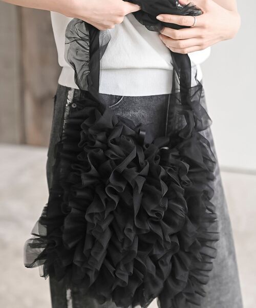 rps（アールピーエス）の「チュールフリルショルダーＢＡＧ（ショルダーバッグ・レディース・ブラック/グレー/アイボリー・フリー）」の19枚目の写真
