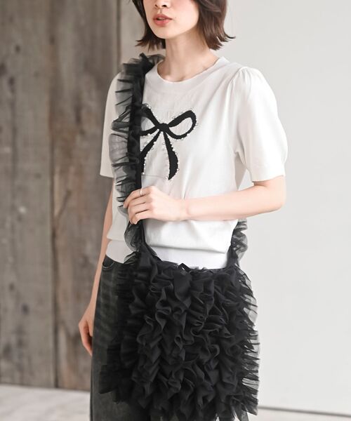 rps（アールピーエス）の「チュールフリルショルダーＢＡＧ（ショルダーバッグ・レディース・ブラック/グレー/アイボリー・フリー）」の20枚目の写真