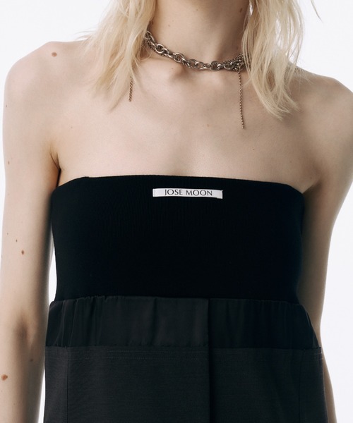 JOSE MOON(ジョゼムーン)の「KNIT COMBI SUITING CAMISOLE/ニットコンビスーチングキャミソール(キャミソール・レディース・ホワイト/チャコールグレー・FREE)」の14枚目の写真