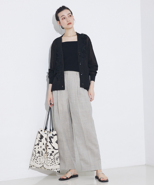 boussole×qualite　フラワーエンブロカーディガン boussole×qualite フラワーエンブロカーディガン（カーディガン