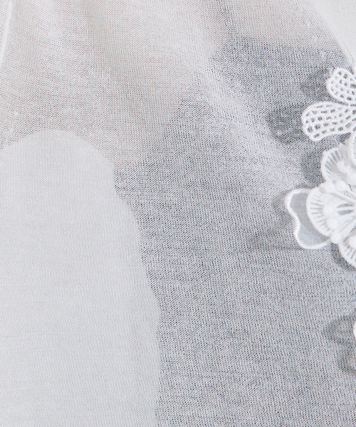 qualite（カリテ）の「boussole×qualite フラワーエンブロカーディガン（カーディガン/ボレロ・レディース・ブラック/オフホワイト・フリー）」の14枚目の写真