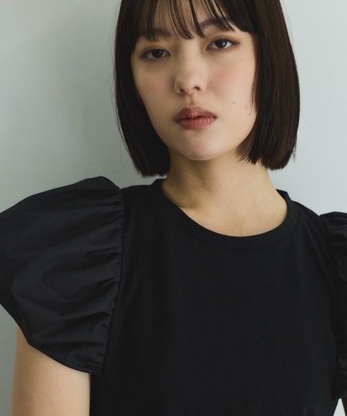 VICKY（ビッキー）の「【消臭機能】切り替えカットトップス≪洗濯機で洗える≫（Tシャツ/カットソー・レディース・ブラック/オフホワイト・M）」の3枚目の写真