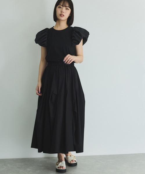 VICKY（ビッキー）の「【消臭機能】切り替えカットトップス≪洗濯機で洗える≫（Tシャツ/カットソー・レディース・ブラック/オフホワイト・M）」の9枚目の写真