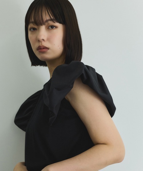 VICKY（ビッキー）の「【消臭機能】切り替えカットトップス≪洗濯機で洗える≫（Tシャツ/カットソー・レディース・ブラック/オフホワイト・M）」の12枚目の写真