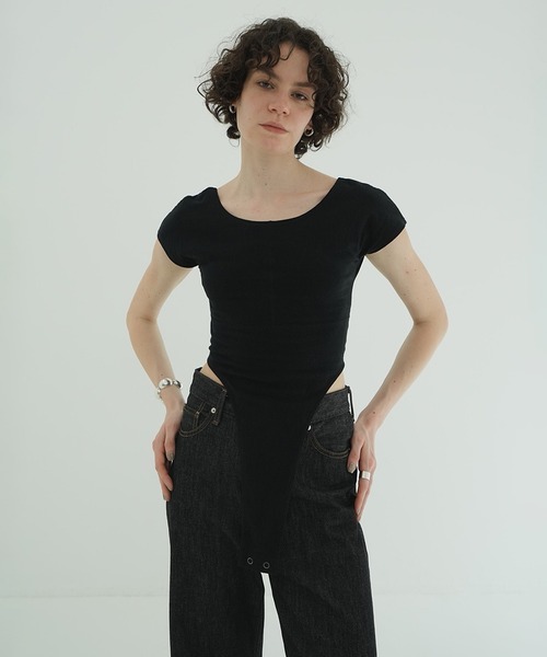 トップス CLANE ROUND NECK HIGH CUT BODYSUITS ROUND NECK HIGH CUT BODYSUITS（Tシャツ/カットソー）｜CLANE