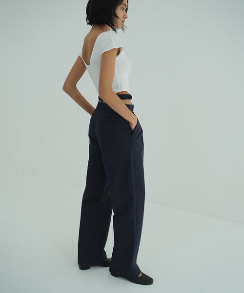 CLANE(クラネ)の「ROUND NECK HIGH CUT BODYSUITS(Tシャツ/カットソー・レディース・ブラック/ホワイト・1)」の21枚目の写真