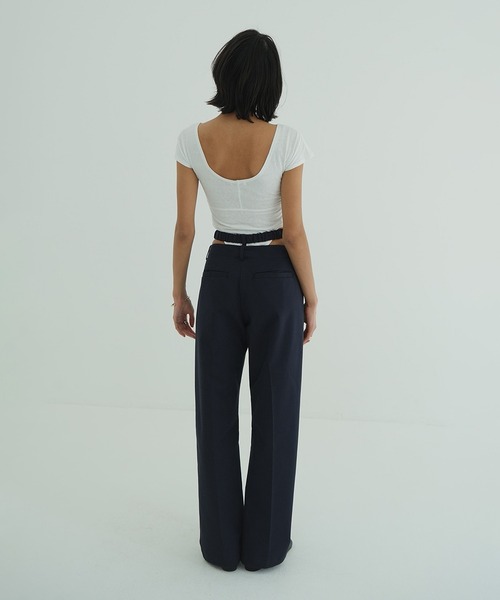 CLANE(クラネ)の「ROUND NECK HIGH CUT BODYSUITS(Tシャツ/カットソー・レディース・ブラック/ホワイト・1)」の22枚目の写真
