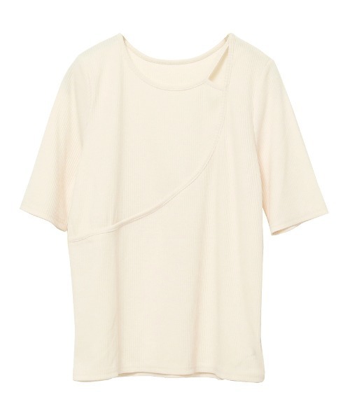 Rejoule(リジュール)の「アシメデザイン カットアウトリブトップス(Tシャツ/カットソー・レディース・ブラック/アイボリー/グレイッシュベージュ・FREE)」の17枚目の写真