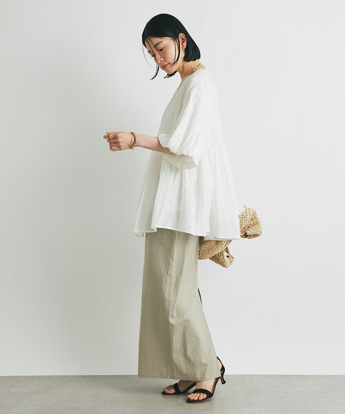 un dix cors（アンディコール）の「《綿100％・柔らかな肌触り》前後2WAYインド綿ピンタックブラウス（シャツ/ブラウス・レディース・ブルー/ホワイト/ブラック・FREE）」の6枚目の写真