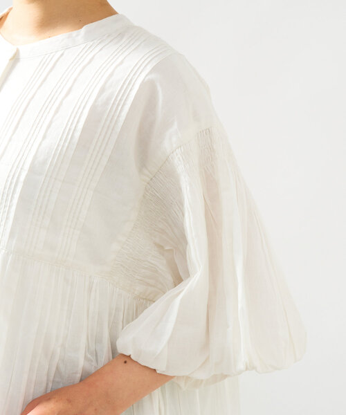 un dix cors（アンディコール）の「《綿100％・柔らかな肌触り》前後2WAYインド綿ピンタックブラウス（シャツ/ブラウス・レディース・ブルー/ホワイト/ブラック・FREE）」の13枚目の写真