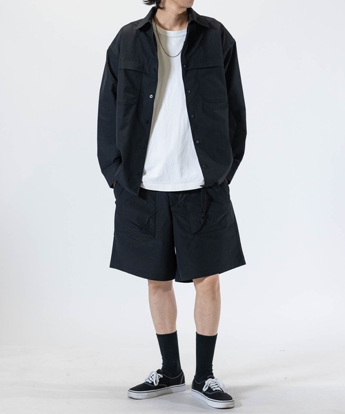 JOHN'S CLOSET(ジョンズクローゼット)の「【3】ストレッチリップストップ オーバーサイズ フィッシングシャツ 【セットアップ展開】(シャツ/ブラウス・メンズ・ブラック/カーキ・MEDIUM/LARGE/X-LARGE)」の9枚目の写真