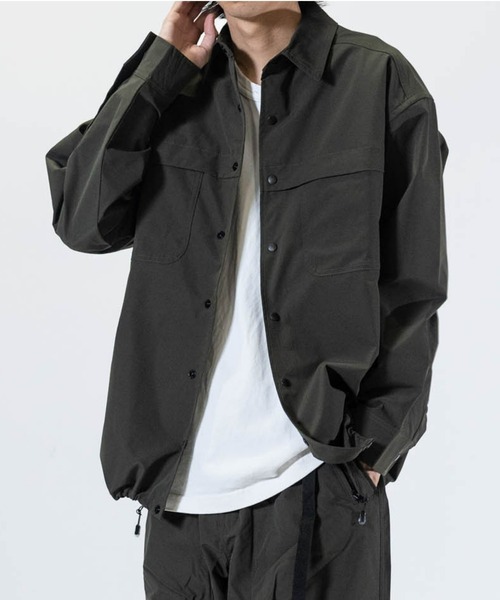 JOHN'S CLOSET(ジョンズクローゼット)の「【3】ストレッチリップストップ オーバーサイズ フィッシングシャツ 【セットアップ展開】(シャツ/ブラウス・メンズ・ブラック/カーキ・MEDIUM/LARGE/X-LARGE)」の12枚目の写真