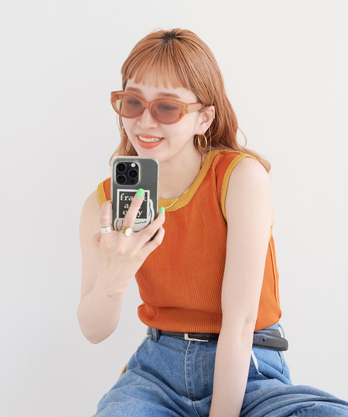 B.C STOCK（ベーセーストック）の「【WEB限定】オーバーフレームサングラス（サングラス・レディース・キャメル/ブラック・FREE）」の2枚目の写真