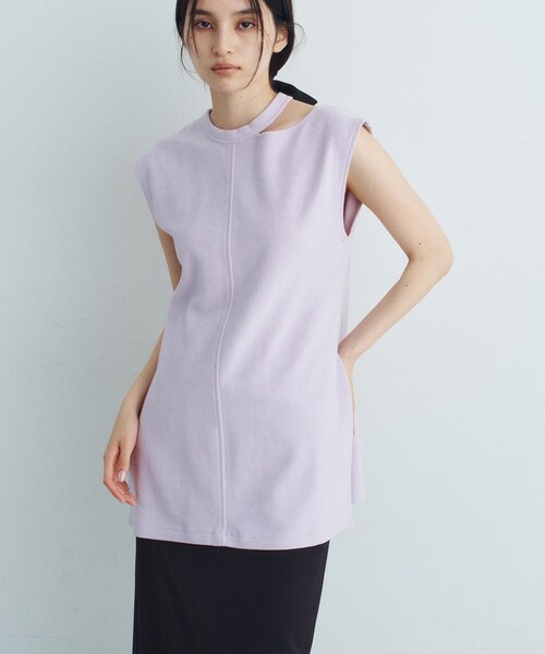 CODE A(コードエー)の「pile cutout tee(Tシャツ/カットソー・レディース・グレー/パープル/ホワイト・00)」の3枚目の写真