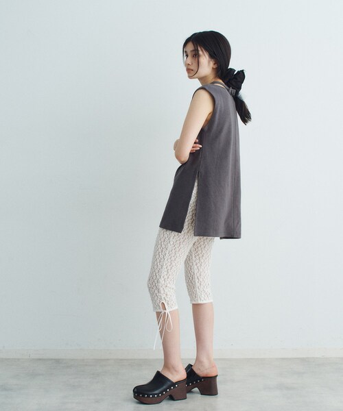 CODE A(コードエー)の「pile cutout tee(Tシャツ/カットソー・レディース・グレー/パープル/ホワイト・00)」の6枚目の写真