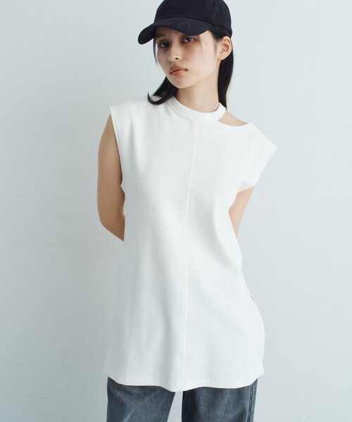CODE A(コードエー)の「pile cutout tee(Tシャツ/カットソー・レディース・グレー/パープル/ホワイト・00)」の16枚目の写真