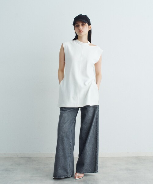 CODE A(コードエー)の「pile cutout tee(Tシャツ/カットソー・レディース・グレー/パープル/ホワイト・00)」の17枚目の写真