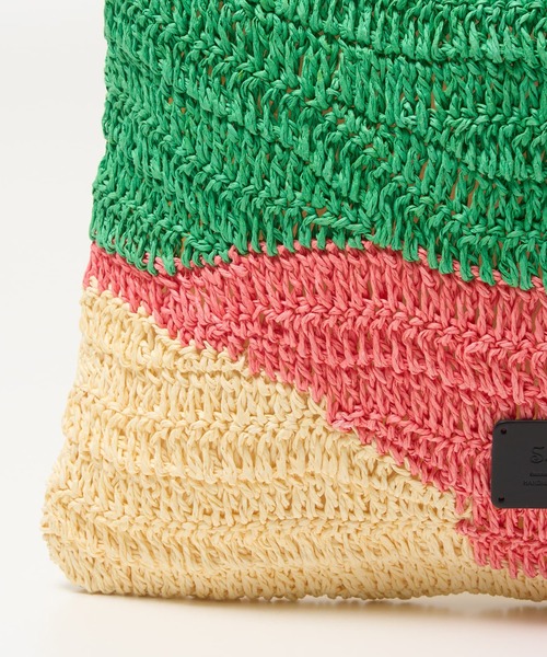 collex（コレックス）の「【Swaraj /スワラージ】手編み ゼブラ ラフィアトートバッグ（かごバッグ・レディース・ピンク系その他/ブラック系その他・フリー）」の7枚目の写真