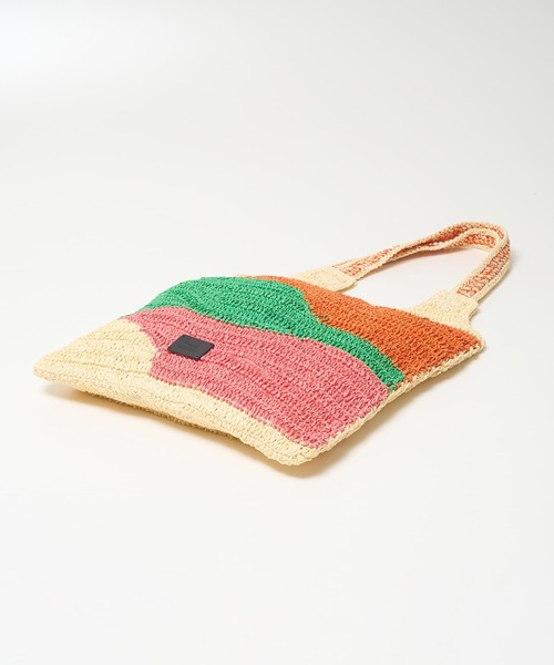 collex（コレックス）の「【Swaraj /スワラージ】手編み ゼブラ ラフィアトートバッグ（かごバッグ・レディース・ピンク系その他/ブラック系その他・フリー）」の8枚目の写真