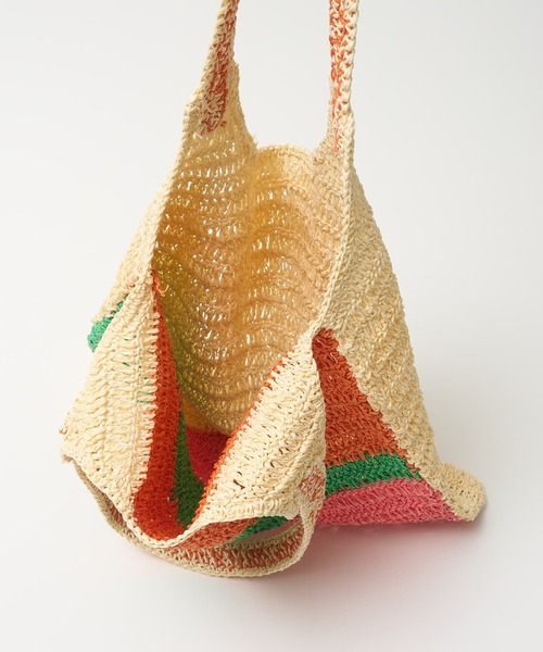 collex（コレックス）の「【Swaraj /スワラージ】手編み ゼブラ ラフィアトートバッグ（かごバッグ・レディース・ピンク系その他/ブラック系その他・フリー）」の9枚目の写真