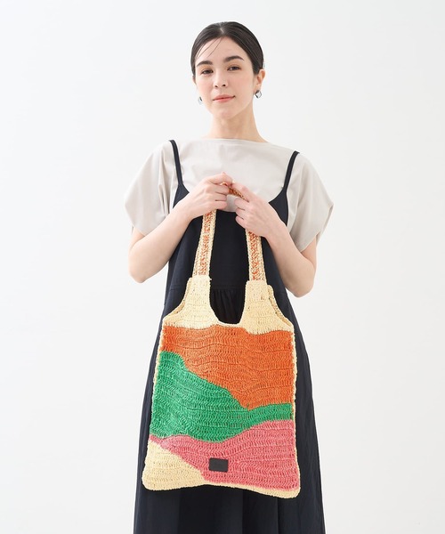 collex（コレックス）の「【Swaraj /スワラージ】手編み ゼブラ ラフィアトートバッグ（かごバッグ・レディース・ピンク系その他/ブラック系その他・フリー）」の16枚目の写真